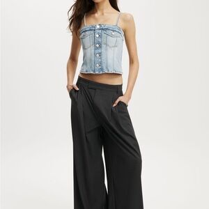 Cottonon strap top denim blue